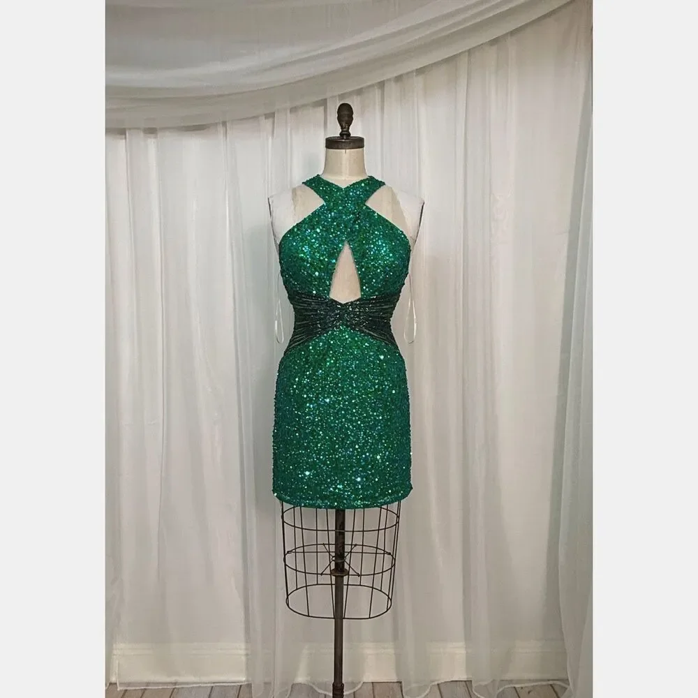 Aleta Emerald green dress - Picture 3 of 7